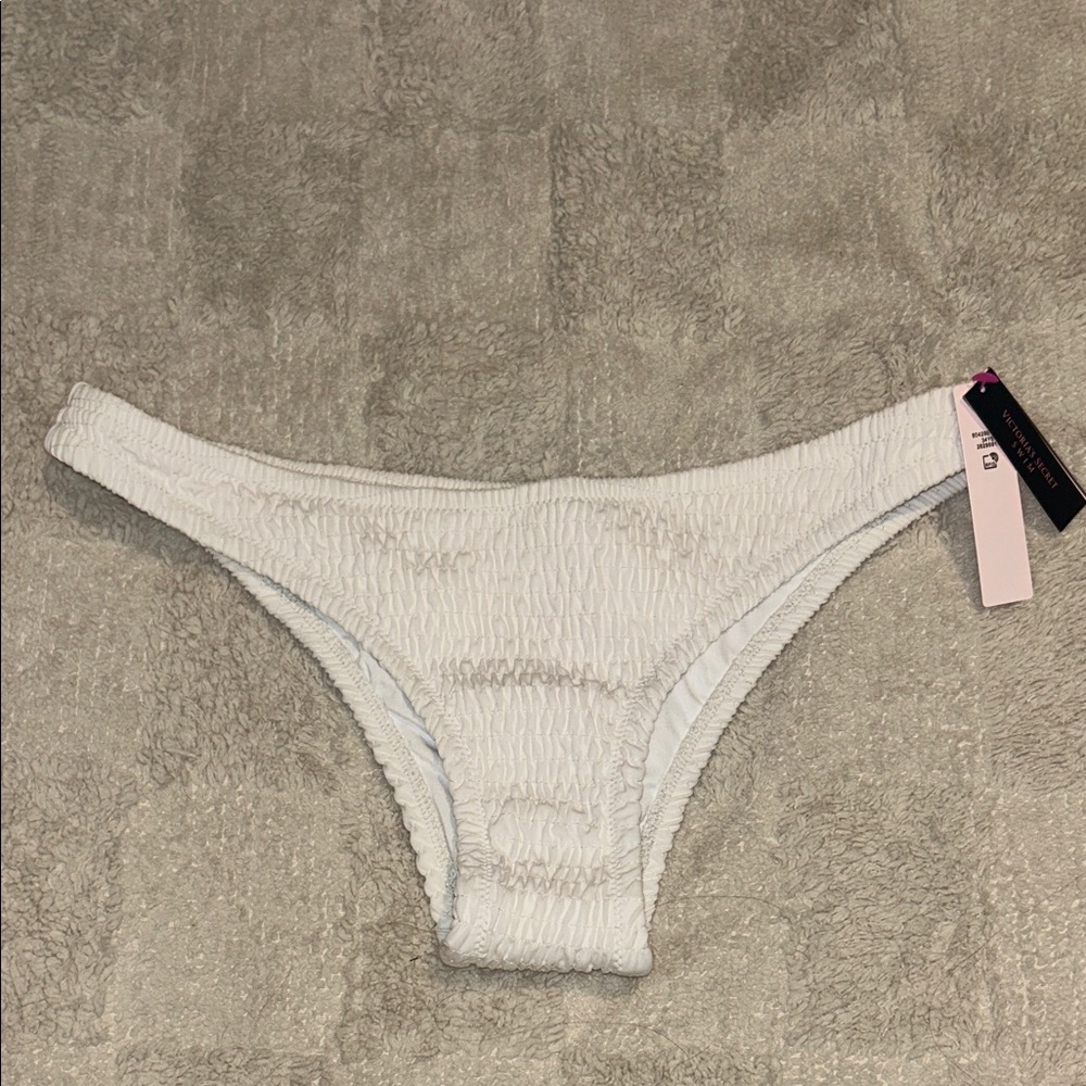 Victoria's Secret White Textured Bikini Bottom